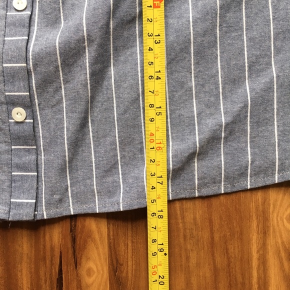 Gray off shoulder long sleeve shirt gray white stripe tie cuffs NORDSTROM BP - Picture 6 of 9